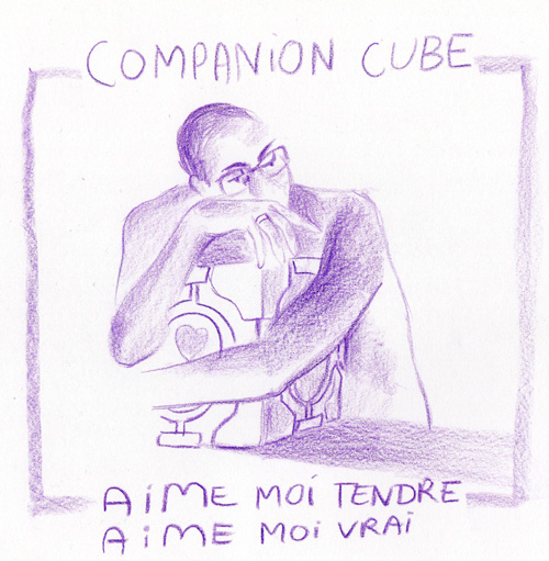 companion cube aime moi tendre aime moi vrai