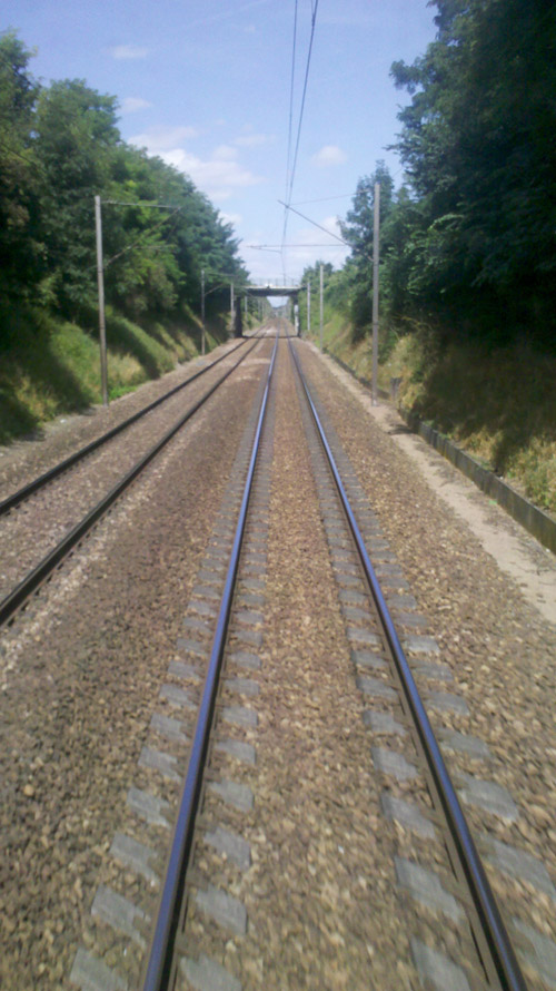 vue du train sur les rails